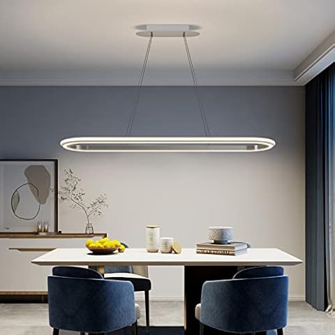 Matven Island Lights, Linear Pendant Light LED Dimmable Hanging Light Fixture Cover