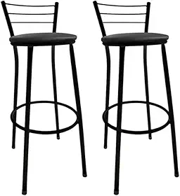 Banquetas para Balcão de Cozinha | Banqueta Alta para Balcão - Bancos Altos Bistrô Bancada Cozinha Americana Bar 35 * 35 * 70cm(Preto)