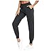 Produktbild PUPOI Jogginghose Damen High Waist Einfarbig Elegant Sporthose mit Tasche Basic Baumwolle Sweatpants Slim Fit Freizeithose Lang Trainingshose Fitness Jogger Laufhosen Modern Scrunch Butt