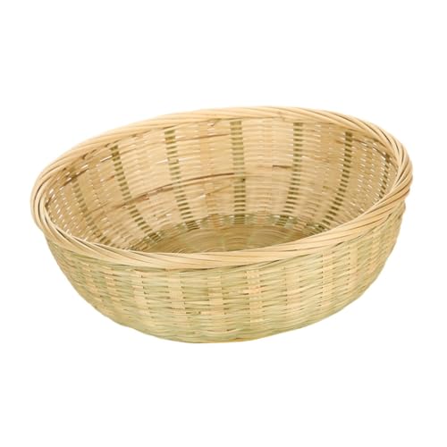 WEKAMOS 竹製手編み野菜洗いバスケット 家用多目的竹編みカゴ 収納と水切りに おしゃれで丈夫なキッチン用品 色ランダム ラ ランダムカラー