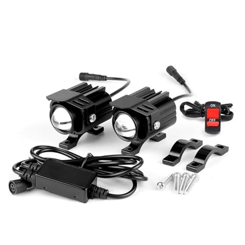 Foco LED para Motocicleta, Lente proyector, luz antiniebla conducción Blanca Amarilla, 12V, 24V, 36V, 48V, 60V, lámpara Flash estroboscópica Haz H/Lo Luz Antinieblas Faros Auxiliares