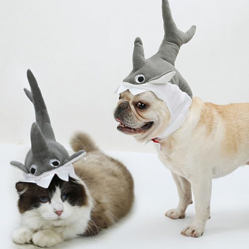 Gorro Tiburón para Perros y Gatos, Disfraz Ajustable S miniatura 2