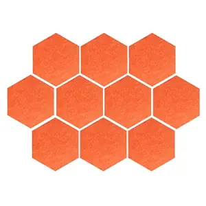 UNIDUS ACOUSTICS Hexagon Acoustic Wall Panels Pack of 10, Orange | Acoustic Panel for Soundproofing | 12