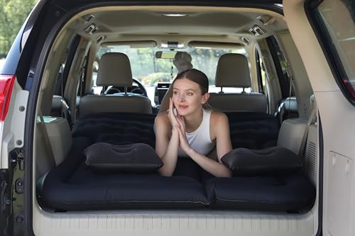 Adirigo Tragbare SUV-Luftmatratze, Ultra-Bequeme, beflockte Auto-Matratze mit Zwei Kissen, verbesserte und Dicke Luftsäule,...