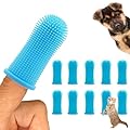 10Pcs Dog Toothbrush, 360º Dog Finger Toothbrush, Silicone Pets Teeth Cleaning Toothbrush Kit for Dogs Puppies, Dog Teeth Cleaning Products for Cats & Small Pets Dental Care (Blue)