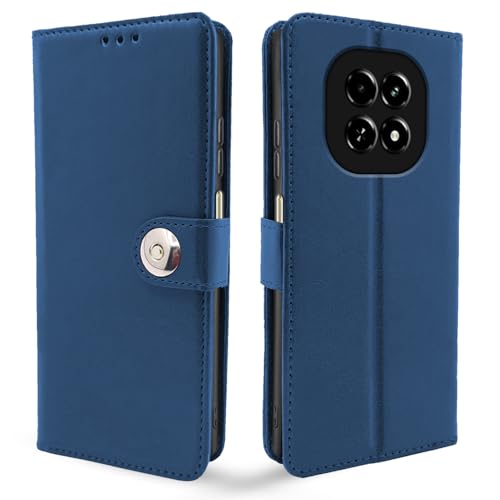 Image of Pikkme Flip Cover Leather Finish | Inside TPU with Card Pockets | Wallet Stand and Shock Proof | Complete Protection Button Flip Case for Realme C63 5G (Blue)