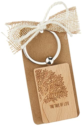 Mopec MWA10 Portachiavi in Legno Decorato The Tree of Life 9 x 4.5 cm, Multicolore