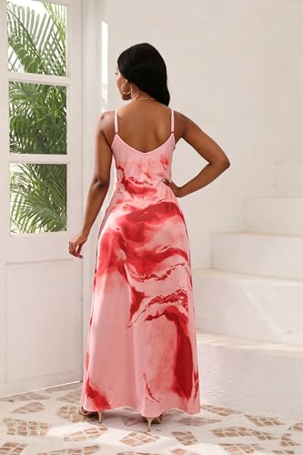 Image of vunahzma Womens Casual Fashion Sleeveless Plus Size Loose Long Sexy Maxi Dress with Pockets