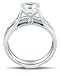 Size 7 - Solid 14k White Gold Bridal Set Princess Cut Solitaire Engagement Ring with Matching Channel Set Wedding Band CZ Cubic Zirconia 2.0ct.