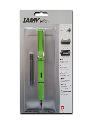 LAMY Safari (013) Verde Pluma Estilográfica   Pluma mediana + estuche