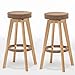 XHALERY Zestaw 2 stołków barowych, drewniany stołek barowy śniadanie stołek barowy wysokie krzesło z podnóżkiem dom kuchnia wyspa krzesło z oparciem do barów, kawiarni, salonów