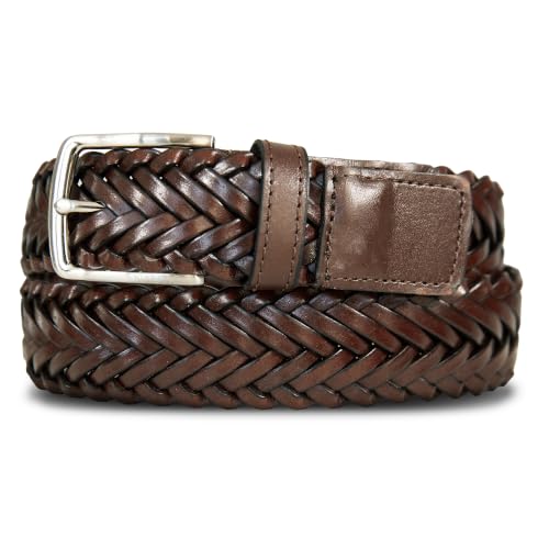Image of Nautica Men's Casual Leather Belt | Everyday | Classic | Pants | Jeans | Khakis | Chinos | Metal Buckle