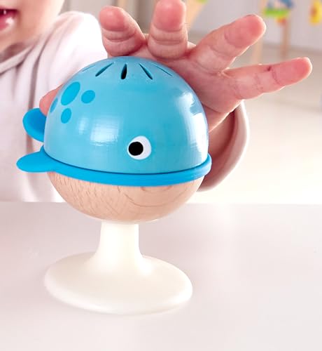 Hape Saugnapf Rasselset – 3‑teilige Meeres‑Tier Rassel‑ und Beißspielzeug, Sensorik‑ & Motorikförderung für Babys ab 0 Monaten