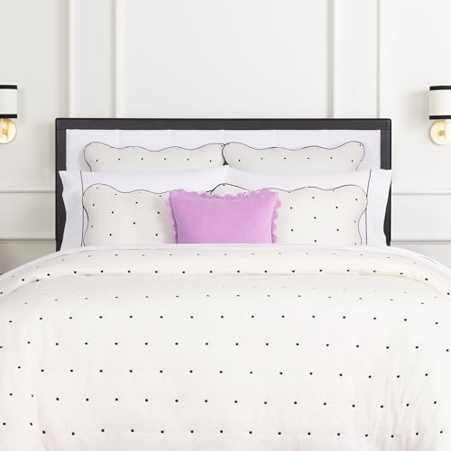 Image of kate spade new york Scallop Edge Decorative Pillow, 18 inch x 18 inch Throw Pillow for Bed or Sofa, Cotton Cover, Sea Thistle