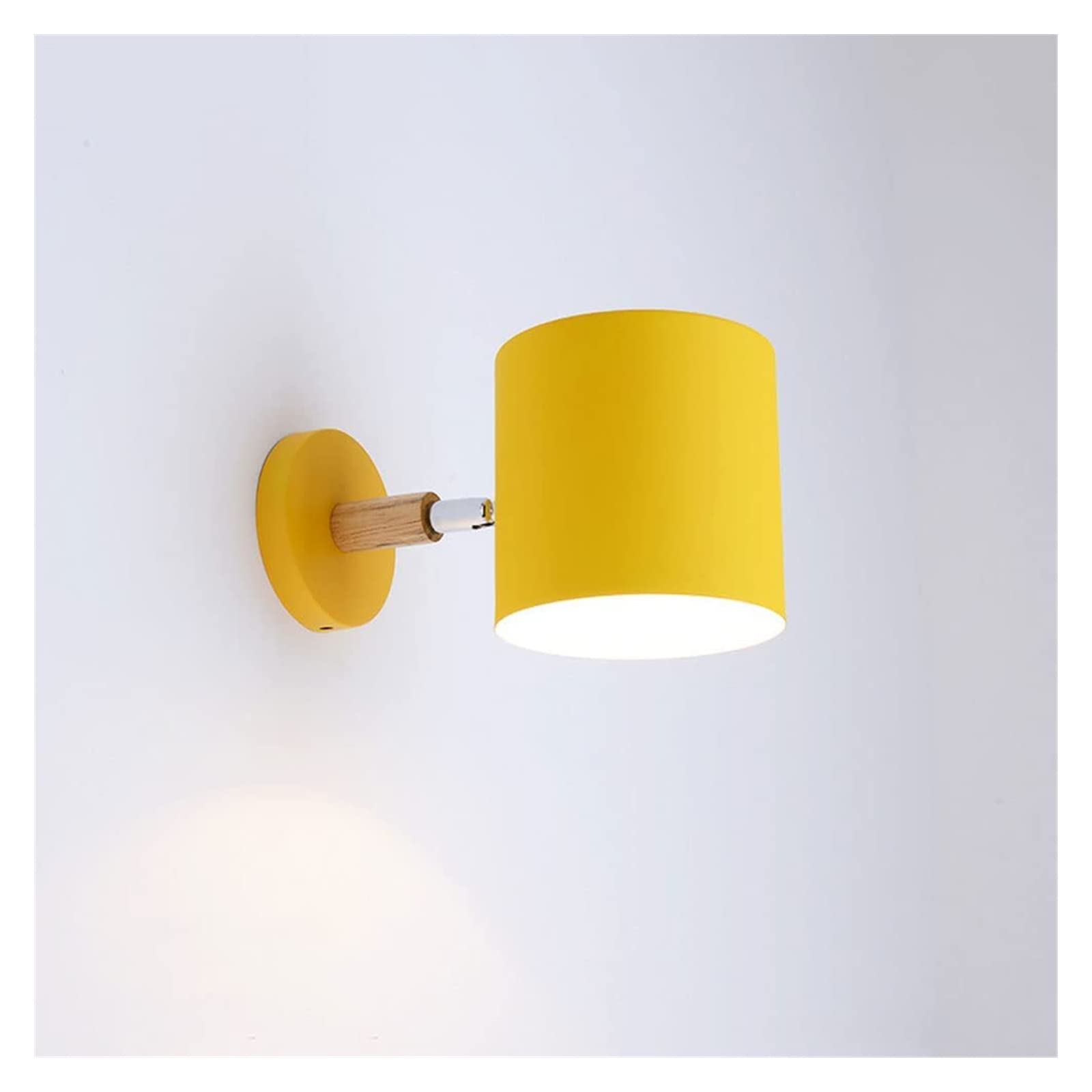 NHPJFDC Adjustable Wood Wall Lamp Sconce for Bedroom, Living Room & Hallway - Stylish Reading Light Fixture with E27 Socket (Green Color) Natural