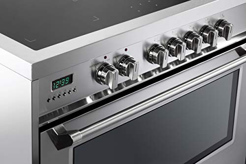 Verona Designer Series Vdfsie365Ss 36 Inch 5 Cu.ft Induction Range Oven Freestanding, 5 Elements Smoothtop Cooktop, Convection Stainless Steel #TOP3