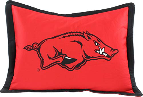 College Covers Everything Comfy Arkansas Razorbacks Big Logo Reversible Quilted Pillow Sham