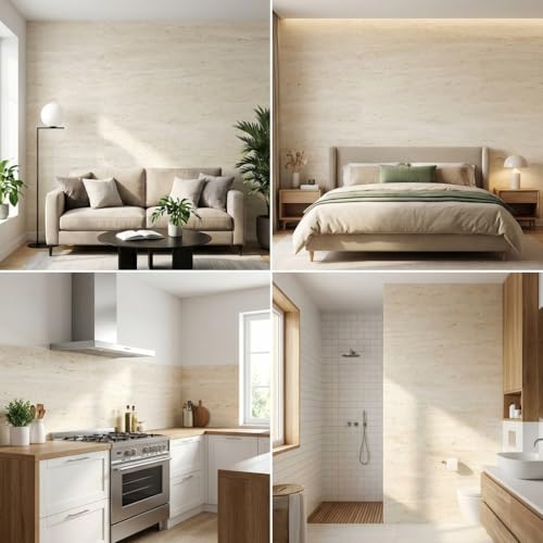 3D Wall Panels Peel and Stick – 15.74" x 118" PVC Faux Texture Wall Covering, Self Adhesive Waterproof DIY Accent Wall for Living Room, Bedroom, Sofa Background & Kitchen Backsplash, Covers 12.9 sq.ft by Generic - Used condition - Image 2