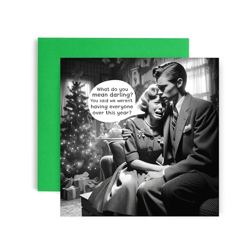 Huxters Tarjetas de Navidad para mujeres y hombres – Tarjeta de Navidad feliz de Navidad para él y su familia vacaciones de Navidad – Tarjeta de risa para papá, mamá, hermano, hermana, tía, tío e hija