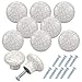 NATUCE 10PCS Blanco Cerámica Pomo de Armario Redondo, 32MM Vintage Tirador para Cajón, Pomos y Tiradores de Muebles, Pomos Tiradores de Muebles, Armarios de Cocina,Cajones, Pomos para Puertas