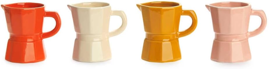 Balvi Coffee Mugs Set, Coffee Cup Set, Moka Design of Traditional Italian Ceramic Coffee Maker