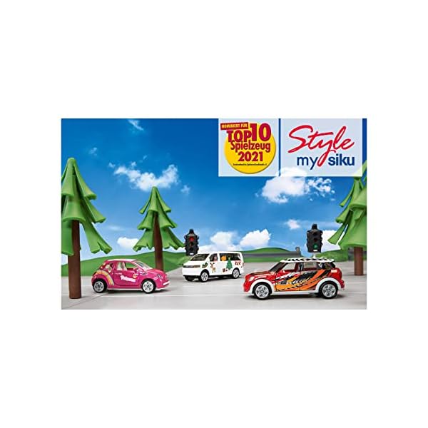siku 6503, Bastelset Style my siku, Fiat 500 Prinzessin, Metall/Kunststoff, Pink, Spielzeugauto inkl. Stickerbogen zur… – Bild 7