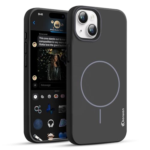 Image of KARWAN️Magnetic Ultra Slim-Fit Back Case Cover for iPhone 15 |Hard PC Case Cover| Ultra-Thin & Light Weight with [Ultra Premium Feel] Case for iPhone 15(6.1 inch)(Black)