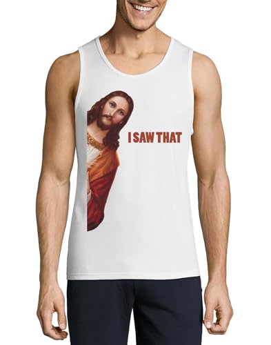 Débardeur coton homme blanc Jesus Meme pour un look frais et drôle