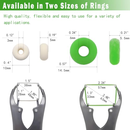 Image of Goat Banding Kit, Livestock Castration Bander with Stainless Steel Expander Pliers, 100Pcs 2 Sizes Castrator Rings and Ring Installation Tool for Goats, Lambs, Calves, Sheep, Piglets