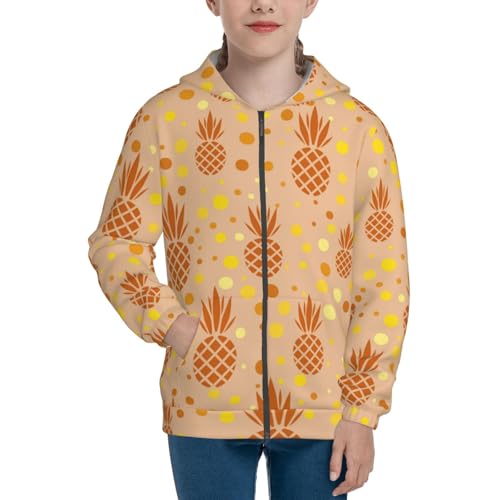 Pineapples Kid Hoodies Boys Zip Up Sweatshirts Girls Pullover with Pocket3