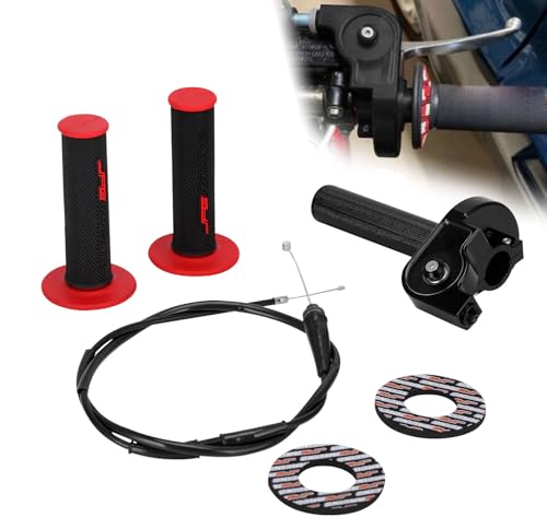 BIUGERCN Motorrad Gashebel Montage 7/8 Zoll 22 mm Griffe Gaszug Schnellzug schnellgasgriff 50cc 110 125 150 200 250cc Dirt Pit Bike Schwarz