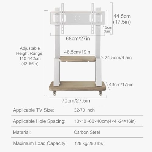 Soporte móvil para TV 32-90 pulgadas con ruedas blanco miniatura 2
