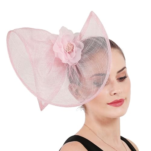Chapeau bibi élégant avec fleur en maille accessoire cheveux