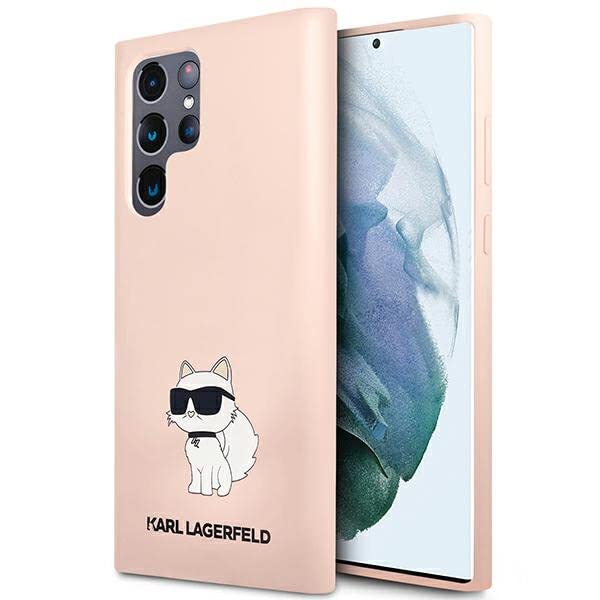 KARL LAGERFELD KLHCS23LSNCHBCP Coque en Silicone pour Samsung S23 Ultra S918 Rose Choupet