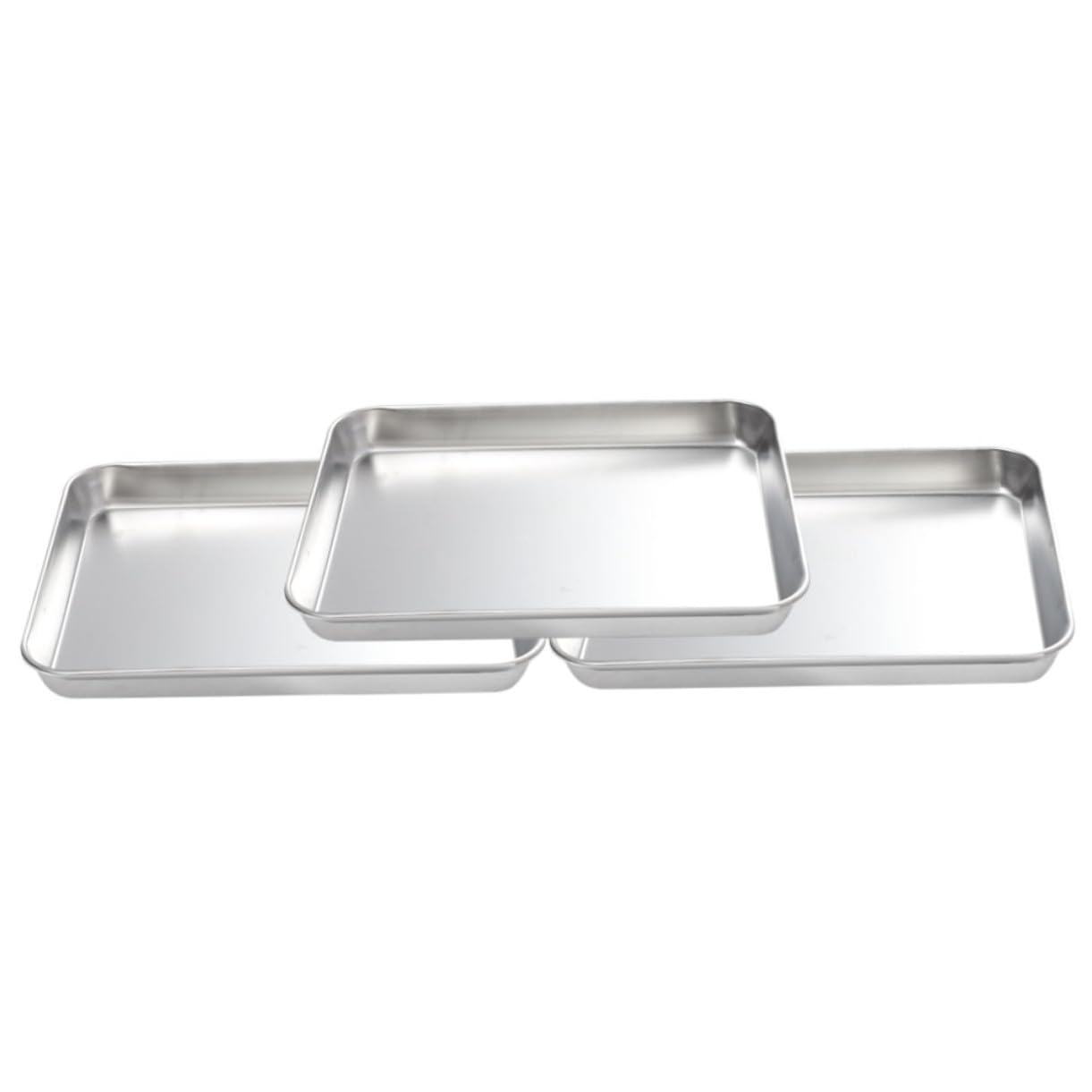 Plaque de Cuisson en Acier Inoxydable, Lot de 3, Argenté