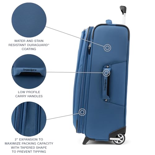 Travelpro Maxlite 5 Softside Expandable Upright 2 Wheel Checked Luggage, Lightweight Suitcase, Men and Women, Ensign Blue, Checked Medium 26-Inch4