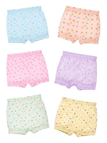 Image of BODYCARE Kids Printed Unisex Bloomer Underwear 100% Cotton Multicolor Soft Comfortable | Skin Friendly | Innerwear | Pack of 6 (Color & Print May Vary)