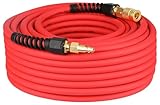 Keepro Hybrid Air Hose, Flexible 1/4 Inch ID By 100 Feet Long Air Compressor Hose with Repairable Solid Brass 1/4