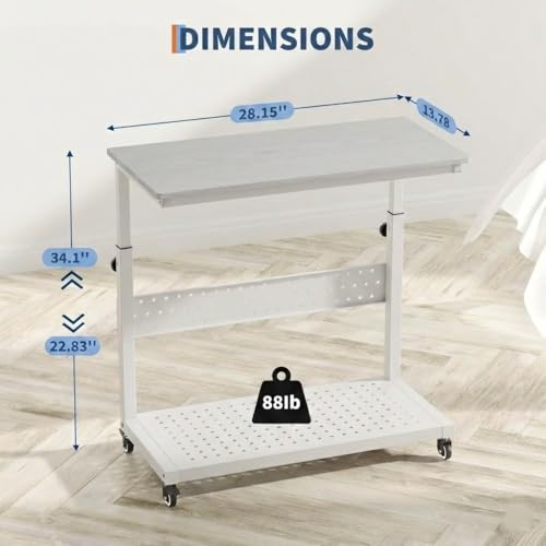 Soporte para Torre de Computadora Ajustable con Ruedas y Gestión de Cables, Blanco miniatura 2