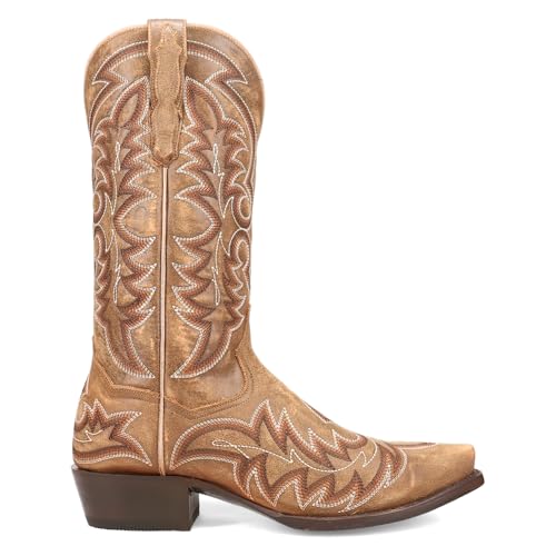Dan Post Men's Triton Embroidered Snip Toe Pull on Western Boot