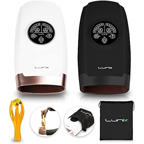 Lunix LX3 Electric Hand Massager, Shiatsu Massage Machine with Heat, 2 Pack - Black & White Cover