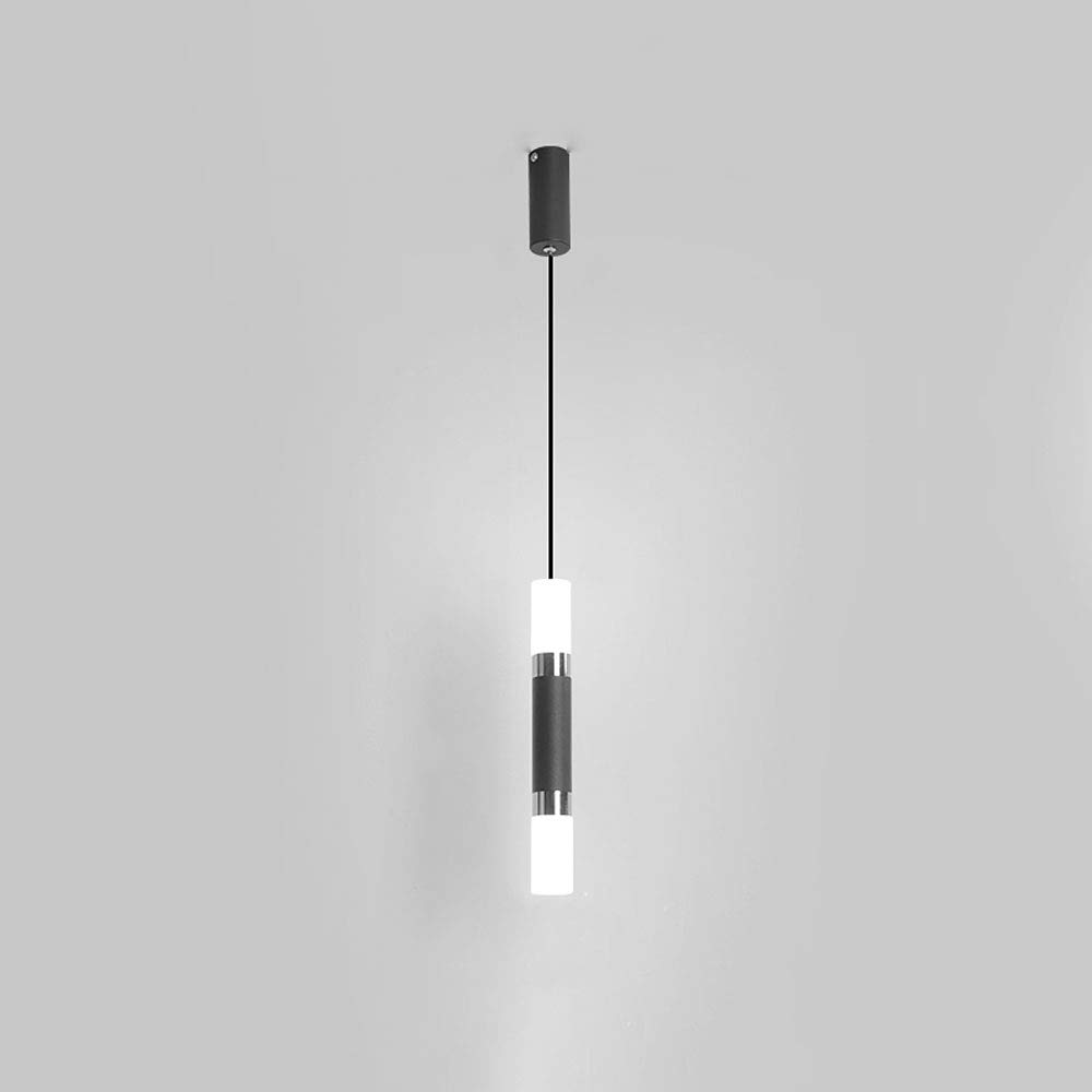 Lámpara colgante tubo cilindro negro de techo moderna para iluminación de tienda y bar 8
