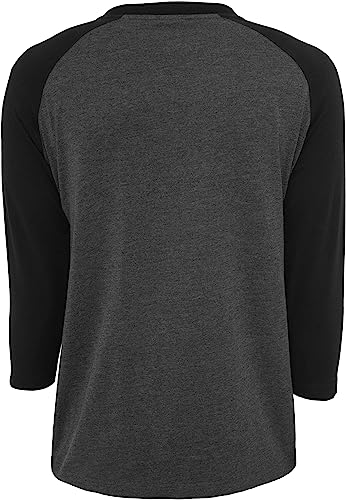 URBAN CLASSICS Camiseta Hombre de Manga Ranglán a Tres Cuartos hasta el Codo, Algodón, Largo Normal, Disponible en Distintos Colores y tallas XS - 5XL