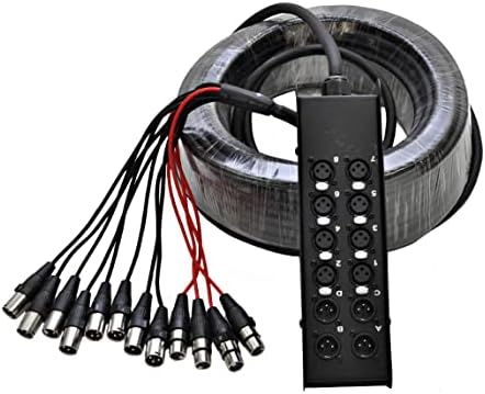 Speakers 8 Channel Low Profile XLR Send Sub Snake Cable, XLR Splitter Cable, 100 Feet