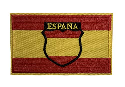 Gemelolandia | Parche Bandera De España Escudo De La Division Española De Voluntarios Division Azul 8X5 Cm | Muy Adherentes | Patch Stickers Para Decorar Tu Ropa | Fáciles De Poner