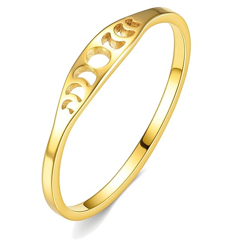 Bague phases de lune dorée pour sublimer vos tenues bohèmes d'été
