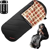 KingCamp 寝袋 ワイド 封筒型 フランネル生地 手足伸ばし可能 大人用 シュラフ ワイドサイズ 幅広 100cm 通気性 暖かい コンパクト オールシーズン 快適温度2℃~7℃ 丸洗い 撥水加工 アウトドア キャンプ用 登山 車中泊 防災用 収納袋付き (ブラック)