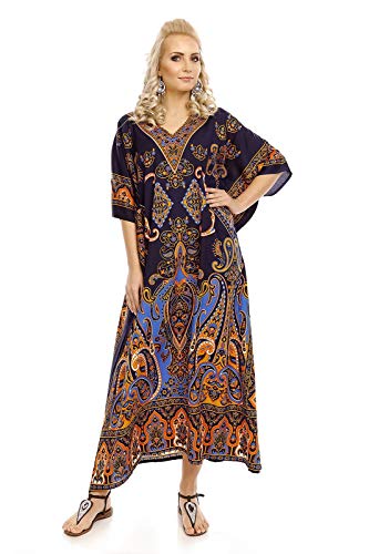 Looking Glam Nuevo para Mujer Muy Grande Maxi Kimono Túnica Kaftán Vestido Kaftán tamaño Libre Cover