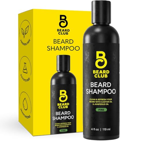 Image of The Beard Club Original Premium Beard Shampoo - Natural & Nourishing Formula for Soft, Clean & Healthy Facial Hair - Gentle on Skin - Sulfate & Paraben Free - 4 fl oz