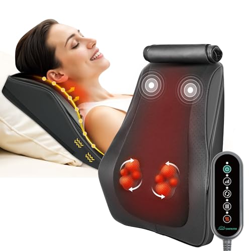 Snailax Back Massager for Back Pain Deep Tissue, Shiatsu Neck and Back Massager with Heat,...
